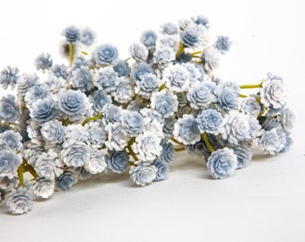 9 Stems Blue/White Tones Gypsophila Filler, baby's breath filler - Wreath Filler, Crown Filler, Arrangement Filler - ITEM 01311