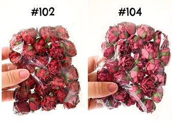 25 Ranunculus made with Mulberry Paper in Red - Artificial Flowers, Paper Flowers, Red Paper Ranunculus