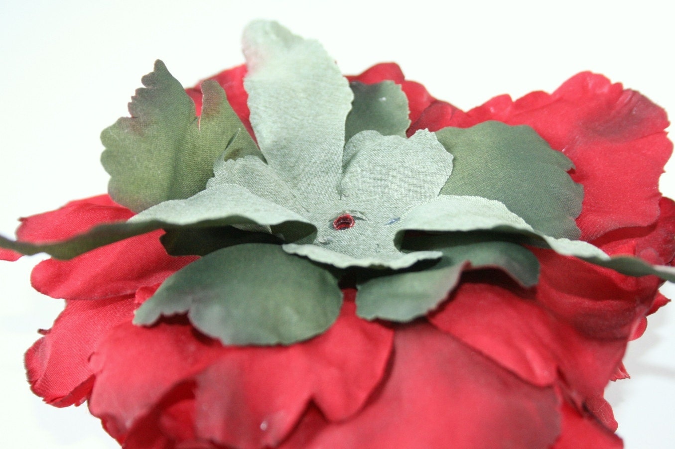 6 Premium Peony Silk Flowers Red 4540 