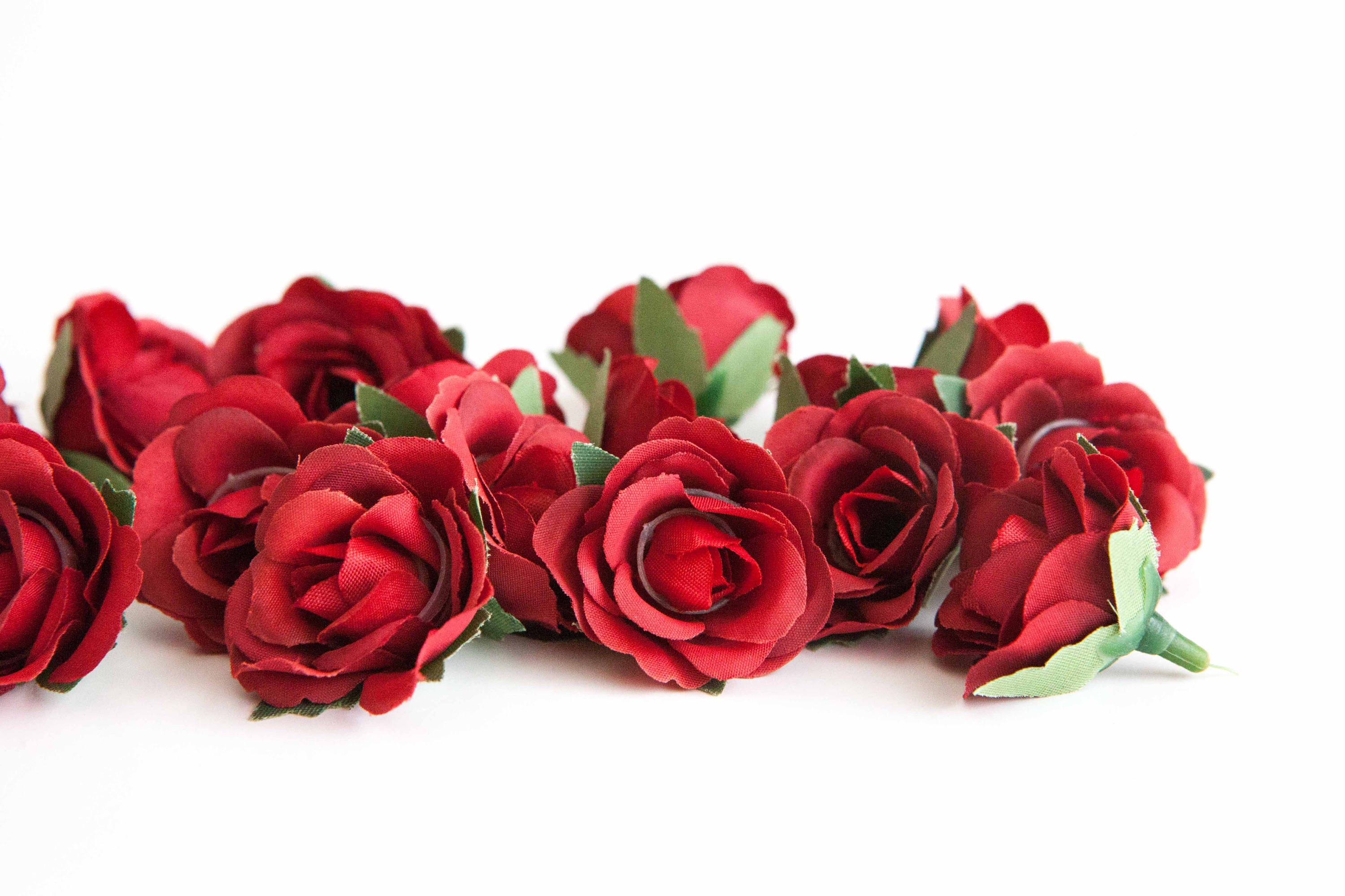 30 Mini Roses in Red SMALL Artificial Roses Silk Flowers Etsy