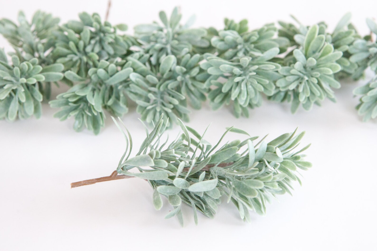 Set of 7 Artificial Succulent Bush Stems in Sage Frosted Etsy