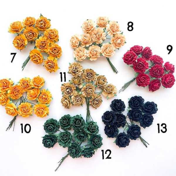 Jewel Tones Mulberry Paper Flowers - CH00SE COLOR - Paper Flowers - Mulberry Flowers - Paper Roses