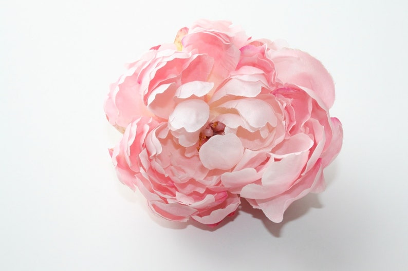 Silk Blend Peony in Shabby Chic Whimsical Light Pink silk artificial flower ITEM 0511 image 4