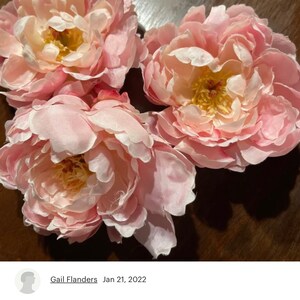 Silk Blend Peony in Shabby Chic Whimsical Light Pink silk artificial flower ITEM 0511 image 6