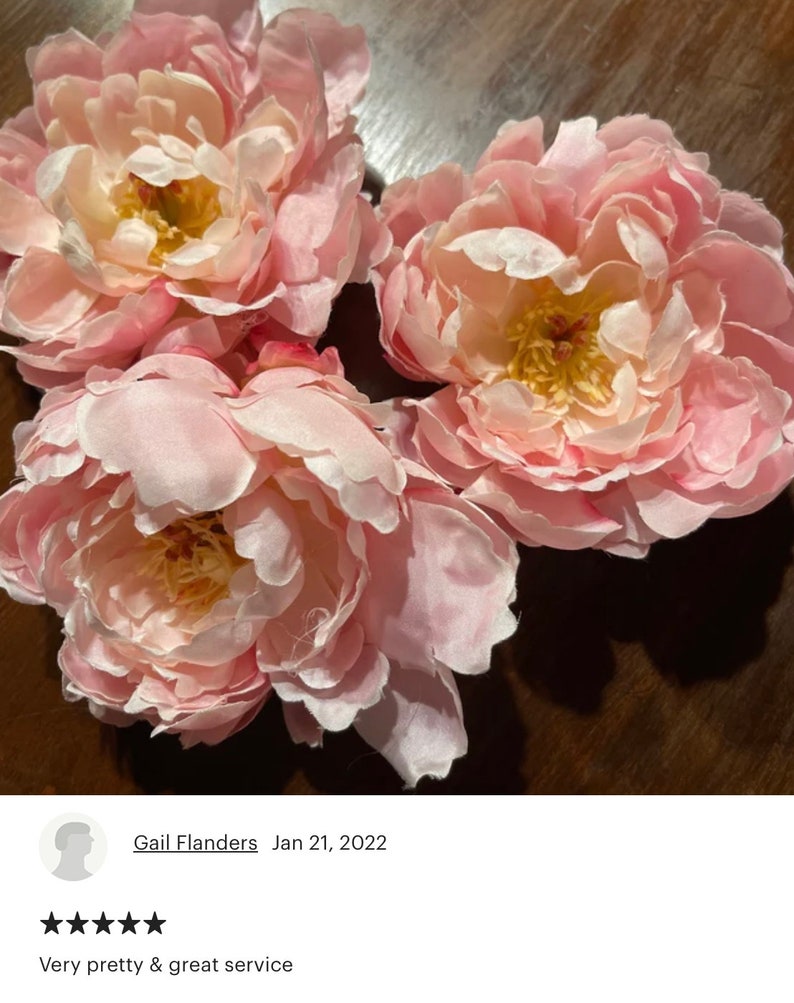 Silk Blend Peony in Shabby Chic Whimsical Light Pink silk artificial flower ITEM 0511 image 6