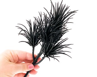 5 Artificial Air Plant Succulents in Black - Artificial Succulent - Black Succulent - Black Airplant - Tillandsia - Echeveria