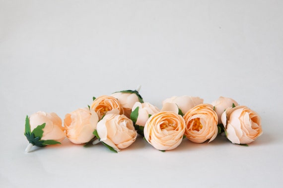 ITEM 01271 silk artificial flower 10 Small Ranunculus in Light Coral Orange