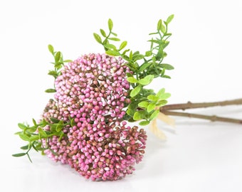 3 Hot Pink Berry Stems - Artificial Berries, Berry Stems - Pink Berries, Bright Pink Berry stems - ITEM 01345