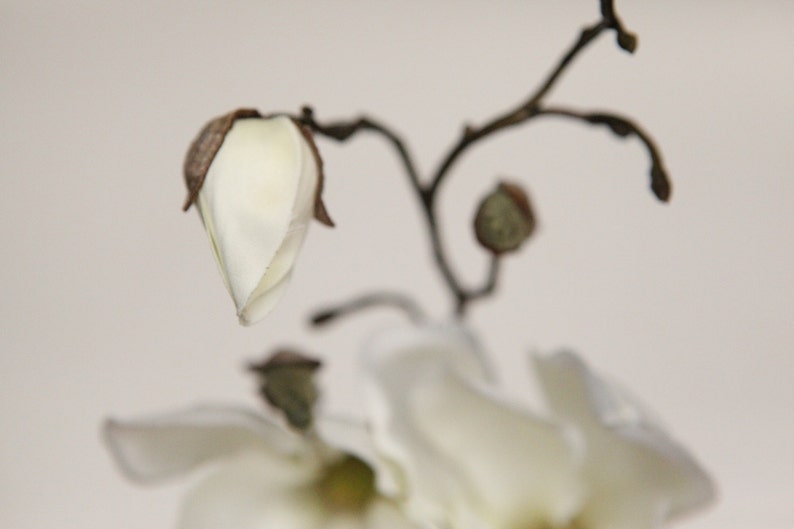 Silk Flower Stem 19 Magnolia Spray in White Floral Arrangement Supply ITEM 0912 image 5