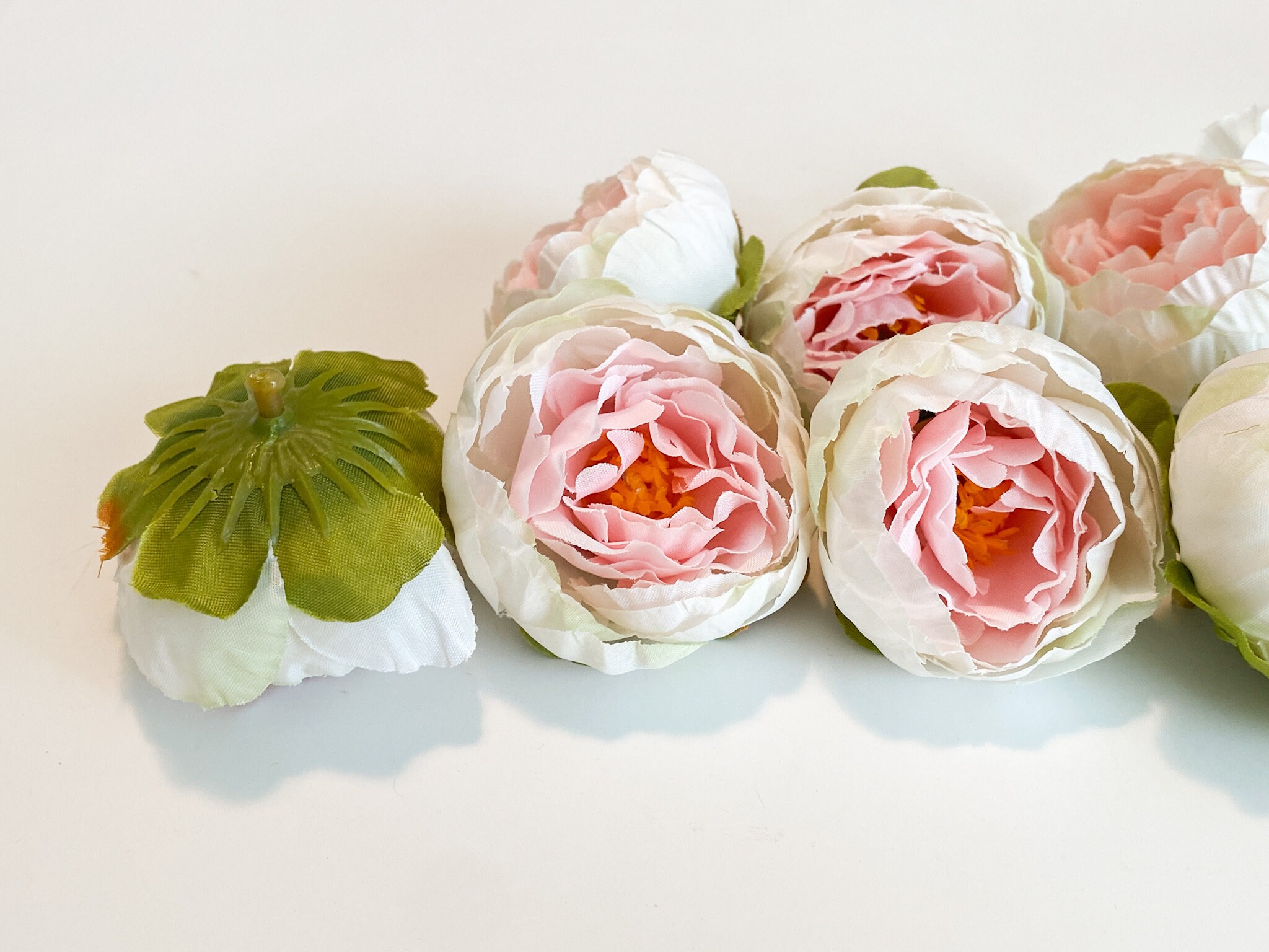 3 piccole peonie a effetto secco in rosa fiori artificiali, fiori di seta,  corona di fiori -  Italia