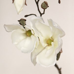 Silk Flower Stem 19 Magnolia Spray in White Floral Arrangement Supply ITEM 0912 image 1