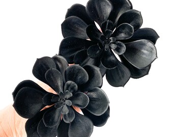 Artificial Black Echeveria Succulent - Artificial Succulent - Black Succulent - Echeveria