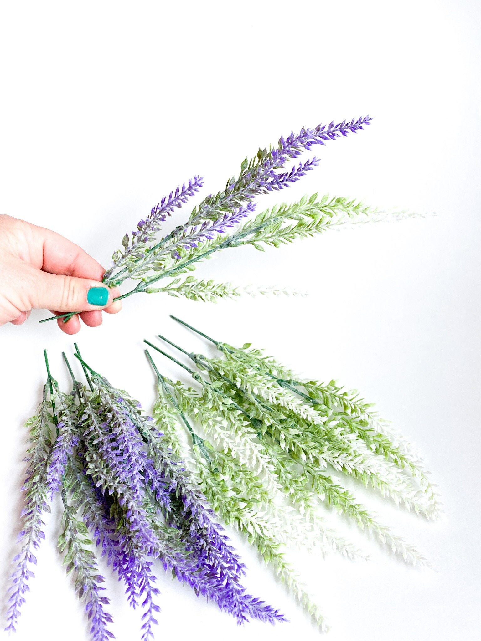 Faux Lavender 5 Frosted Artificial Lavender Stems in Purple Etsy