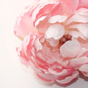 Silk Blend Peony in Shabby Chic Whimsical Light Pink silk artificial flower ITEM 0511 image 1