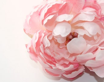 Silk Blend Peony in Shabby Chic Whimsical Light Pink - silk artificial flower - ITEM 0511