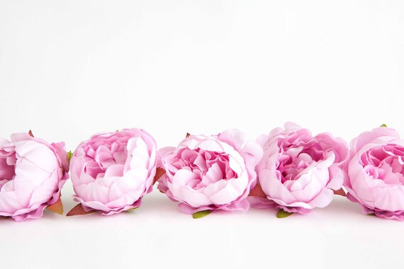 3 piccole peonie a effetto secco in rosa fiori artificiali, fiori di seta,  corona di fiori -  Italia