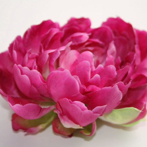 Silk Blend Peony in Fuchsia Raspberry - Silk Artificial Flower - ITEM 0512