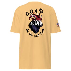 Farm Animal Shirt, American Goat T-shirt, Red White Blue Flag Shirt, Country Music Festival T-shirt, Mens Heavyweight Tee Shirt