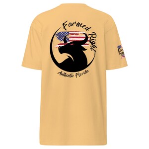 Farmed Right Shirt, American Bull T-shirt, Cattle Cow Flag Shirt, Country Music Festival T-shirt, Mens Heavyweight Tee Shirt