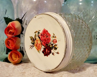 antique molle hobnail shaving cream jar reclaimed vintage upcycled repurposed cottage shabby roses chic lid vanity dresser she shed decor