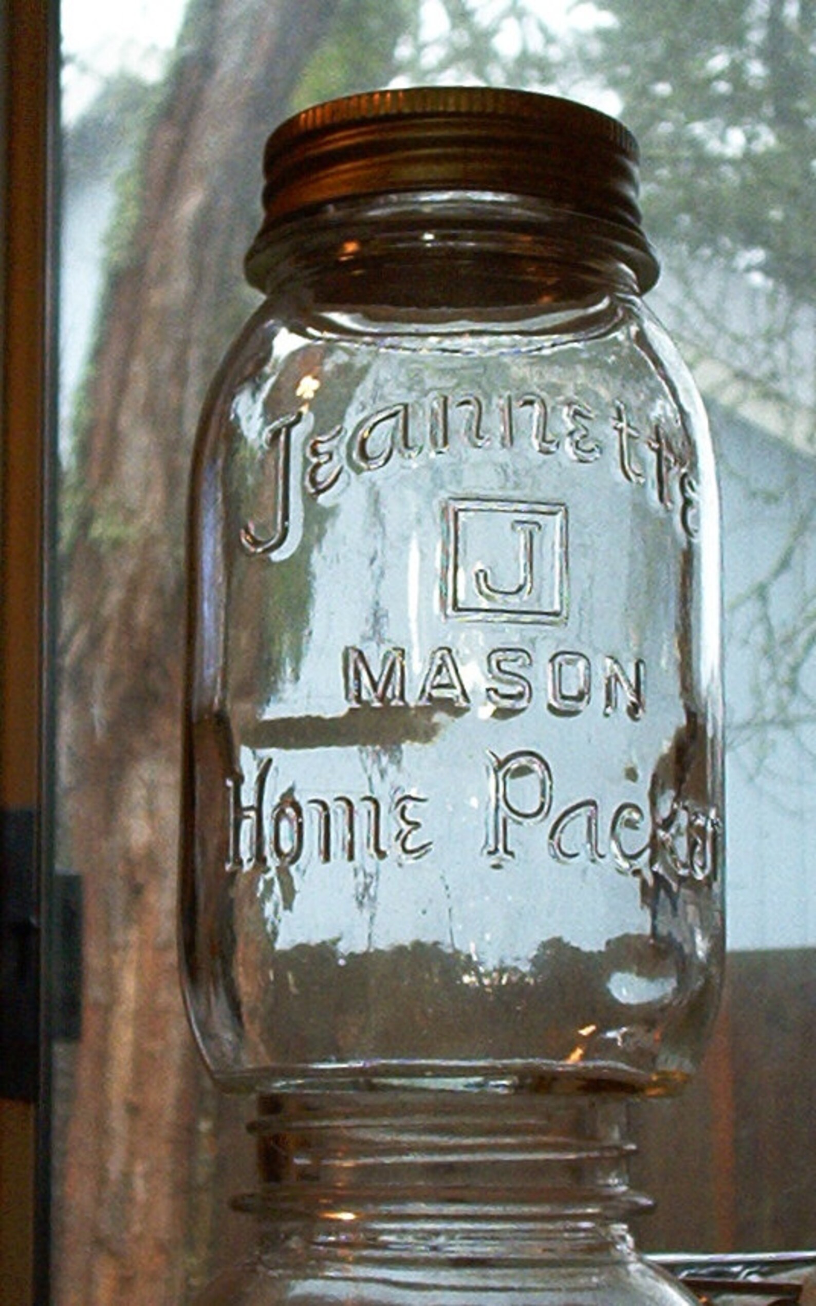 glass vintage mason jar canning home packer J in Etsy