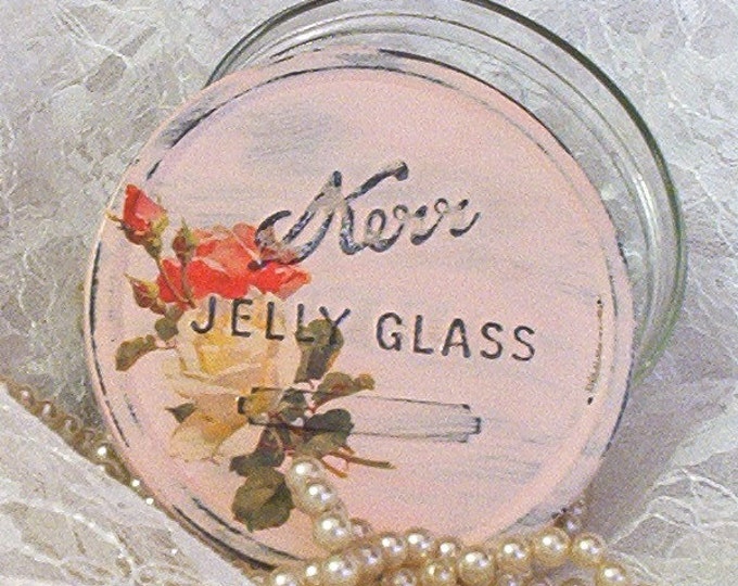 Shabby Chic Vintage Kerr Jelly Glass Jar Salmon Pink Peach Etsy
