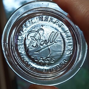 1 Salvaged Scarce Ball Glass Top Mason Canning Fruit Jar Insert ...
