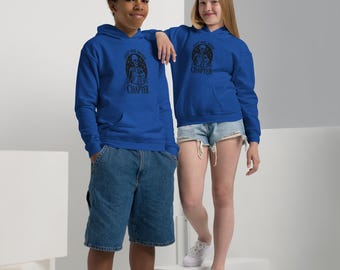 Youth Heavy Blend Hoodie – 'Just One More Chapter' Book Lovers Sweatshirt, Cozy Reading Gift for Kids