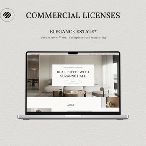 Commercial License for Squarespace website template &quot;Elegance Estate&quot;