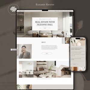 Real estate Squarespace website template. Realtor website design. Modern real estate templates, realtor marketing. Small business website