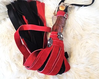 Moose/Cowhide Leather - One-Of-A-Kind Handmade Flogger #70