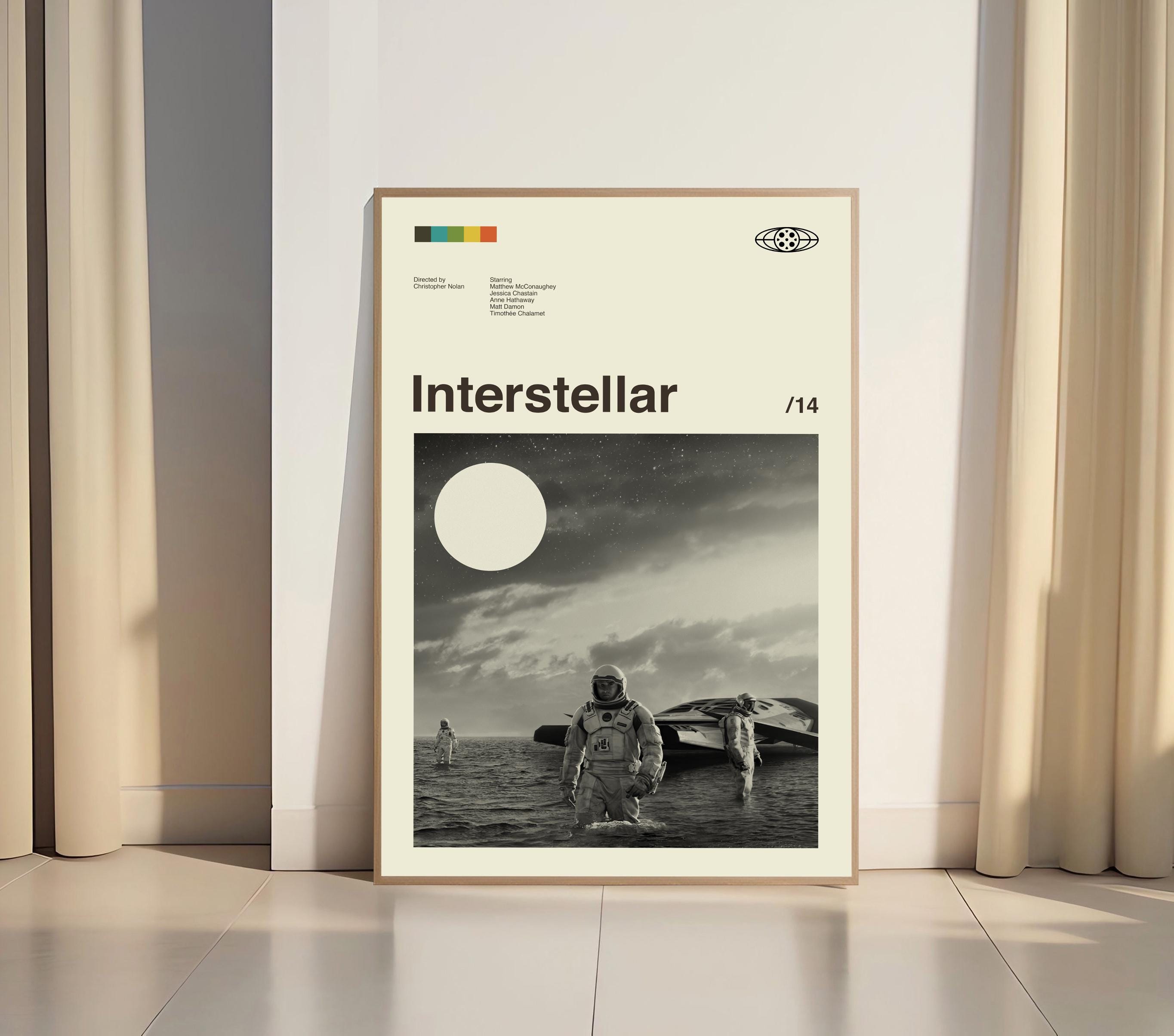 Interstellar Movie Poster, Interstellar Print, Movie Poster, Midcentury