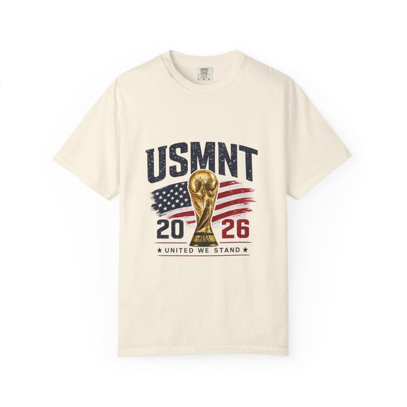 USMNT World Cup Trophy 2026 T-Shirt | American Flag Soccer Tee image 2