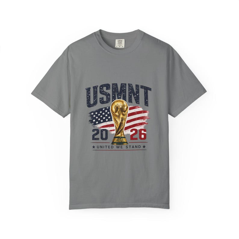 USMNT World Cup Trophy 2026 T-Shirt | American Flag Soccer Tee image 3