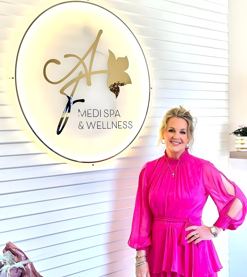 3D Acrylic Backlit Business Sign Salon Logo Sign Custom LED Bar Sign