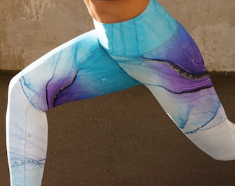 Artistic high waisted yoga leggings Print leggins Sport leggins Printed leggins universal leggins patterned leggins Artistic leggins