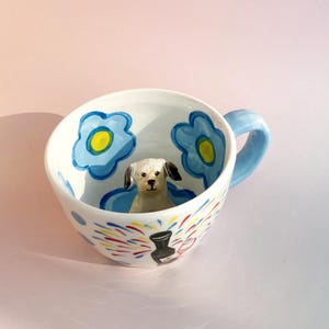 Personalisierte Haustier Figur Tasse: Handgemachte Keramik Guckkasten Kaffeetasse