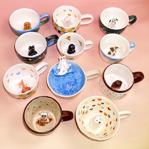 Custom Pet Mug Pet Figure Mug Handmade Ceramic Gift For Pet Lovers Birthday Gift Anniversary Gift For Her Pawow Mug