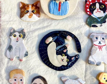 Custom Pet Portrait Refrigerator Magnet Pins Decoration Gift