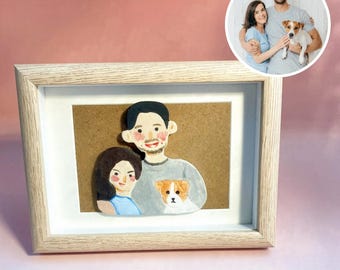 Customized Ceramic Couple Lovers Pet Family Portrait Photo Ornaments