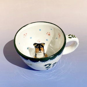 Custom Pet Mug Pet Figure Mug  Handmade Ceramic Gift For Pet Lovers Peekaboo Coffee Mug Christmas Gift BlackFriday Sale