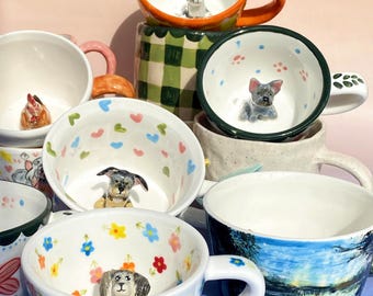 Custom Pet Mug: Handmade Ceramic Peekaboo Coffee Mug