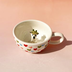 Custom Pet Mug Pet Figure Mug  Handmade Ceramic Gift For Pet Lovers Peekaboo Coffee Mug