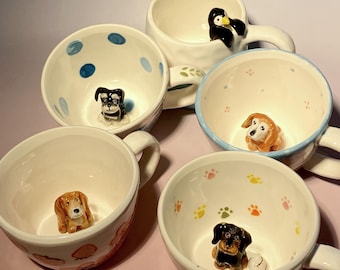 Custom Pet Mug Pet Figure Mug Christmas Gift Black Friday Sale Ceramic Artist Handmade Gift For Pet Lovers Pet Statue Coffee Mug Cup