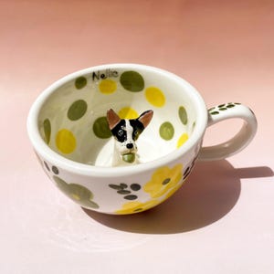 Custom Pet Mug Pet Figure Mug  Handmade Ceramic Gift For Pet Lovers Peekaboo Coffee Mug