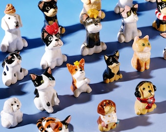 Custom Ceramic Pet Figure With Crystal and Accessories
