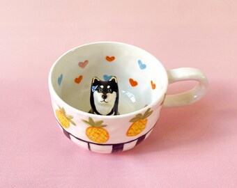 Custom Pet Mug, Handmade Ceramic Hidden Animal Cup