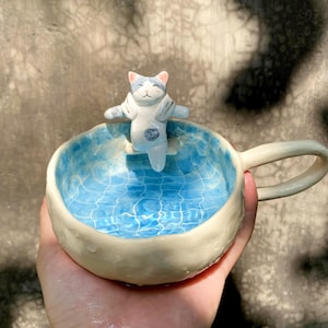 Custom Pet Beth Mug Swimming Pool Mug Handmade Ceramic Gift Send Me Photos To Make
