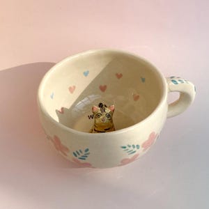 Custom Pet Mug Pet Figure Mug Handmade Ceramic Gift For Pet Lovers Peekaboo Coffee Mug