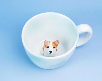 Custom Ceramic Pet Mug, Personalized Dog Figurine Coffee Cup